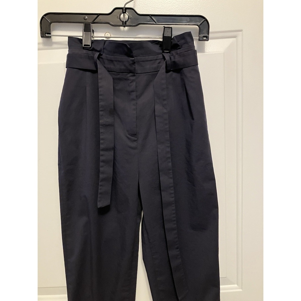 Les Coyotes De Paris Girls Size 10 Navy Blue Belted Designer‎ Pants Trousers